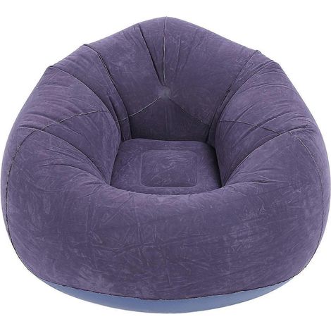 Fauteuil gonflable en PVC floqué, canapé pliable et portable pour salon, chambre ou balcon. (1/4)