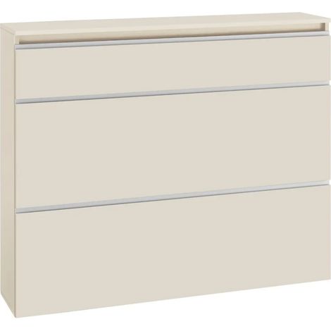 Scarpiera Salvaspazio 3 Ante Ribalta Beige 24 Paia Scarpe da Ingresso (1/4)