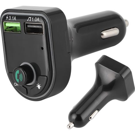 Récepteur Bluetooth voiture universel MP3 USB, charge rapide téléphone, lecteur musical sans fil avec lumière colorée (1/5)