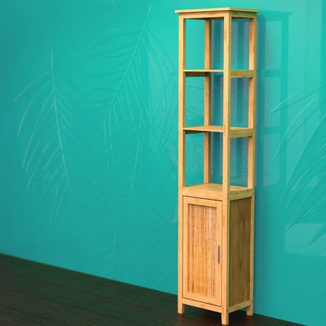 EISL Armoire haute avec 3 compartiments Bambou 40x30x190 cm (1/4)