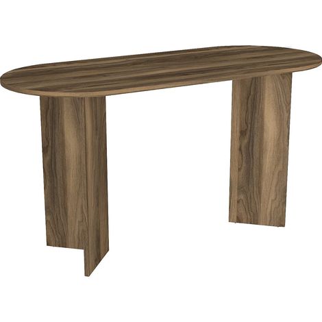 Bureau console - Coloris : Naturel foncé - TOPANIA