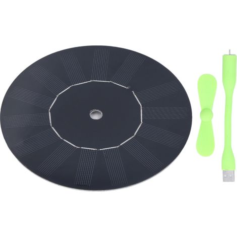 Panneau solaire monocristallin 5W rond, ventilateur USB mini pour voiture, ventilation chenil, refroidissement sans batterie (1/5)