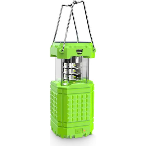 Lanterne de Camping à LED Solaire à Manivelle Rechargeable avec Voies Alimentées Banque de Puissance 3000mAh 3 (1/5)
