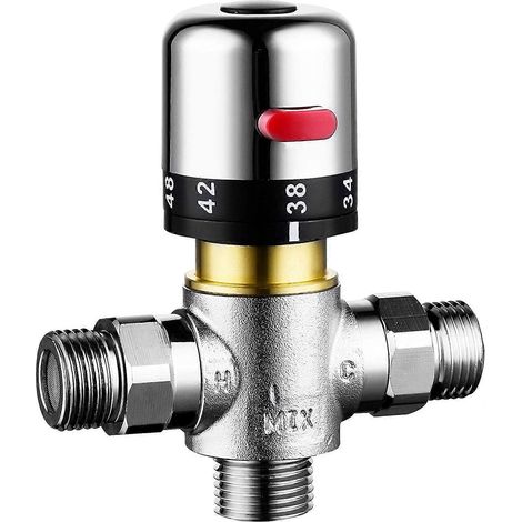 Thermostat 3 voies 2024 Zk-1/2 pouce, en laiton, pour douchette et robinet de douche. (1/5)