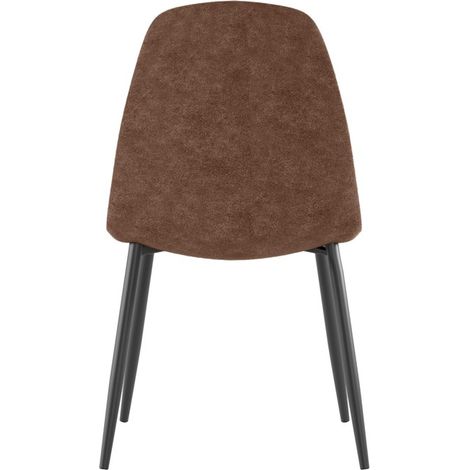 Sedia Brigitte in Similpelle Marrone con Struttura in Metallo Antracite - Seduta Imbottita Design Moderno Industrial - 4 Pezzi (1/5)