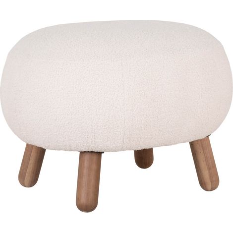 Savona pouf imitation peau de mouton blanc. (1/3)