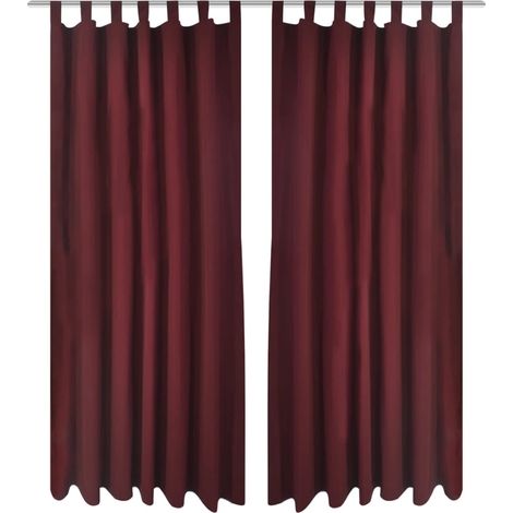2 pcs Bordeaux Micro-Satin Curtains with Loops 140 x 245 cm vidaXL