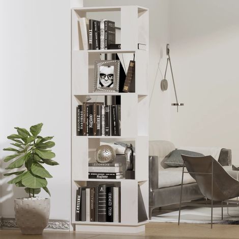 FIMEI Bibliothèque/Séparateur de pièce Blanc 51x25x163,5cm Pin solide (1/5)