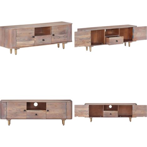 Mobile Porta TV 118x30x40 cm in Legno Massello di Acacia - TV in legno - Mobile TV in acacia
