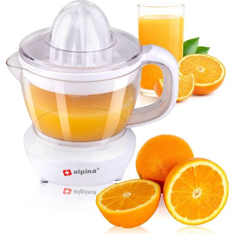 ALPINA Presse-agrumes, 0,7 litre, presse agrumes, 2 cônes, 25 W, blanc (1/5)