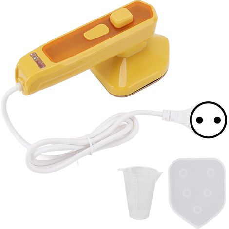 Fer à vapeur micro portable jaune 220V EU, lisse vêtements léger mini fer à repasser voyage dortoir maison (1/5)