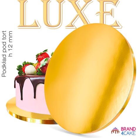 Cake Board Basis Gold 26 cm 1,2 cm Cake Drum Dick Luxe Brand4Cake