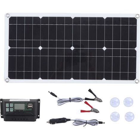 Kit pannello solare monocristallino da 250W con regolatore 10A, doppia porta USB per caricare la batteria per camper barca auto (1/5)
