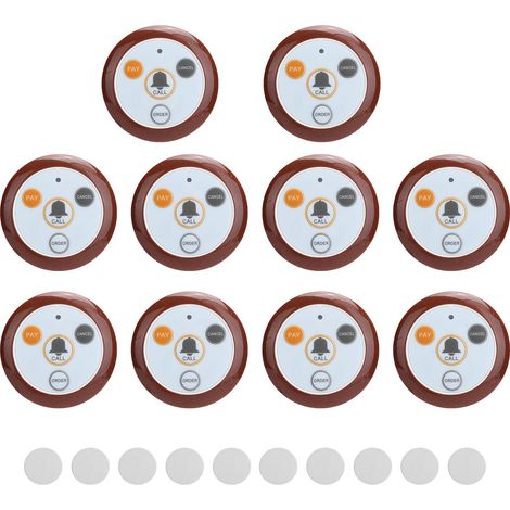 Système d'appel sans fil 10 pièces pour restaurants, SU‑C04 433.92MHz, alimentation 6V DC (1/5)
