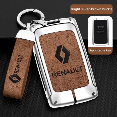 (C marron argenté 02) Étui de protection pour clé de voiture Renault Koleos Kadjar Captur Megane Talisman Espace Clio Scenic Arkana Sandero Duster Logan,Housse de clé de voiture pou (1/5)