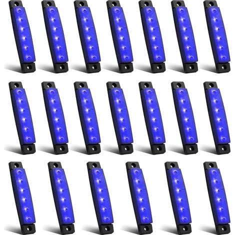 20PCS Feu de Gabarit Remorque Bleu, LED Feux de Gabarit Indicateurs De Position 12V pour Camion Remorque Camion Bus Bateau (1/5)