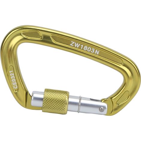 Mousqueton Aviation Aluminium Type D, Connexion Facile, Antidérapant et Durable, Sécurisé, Jaune (1/5)