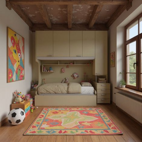 Cameretta a ponte con letto estraibile e spazio intelligente - Ecru cappuccino