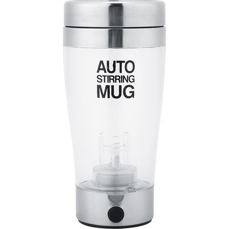 Tasse électrique mélangeuse en acier inoxydable 400 ml, gobelet automatique pour lait, jus et café (1/5)
