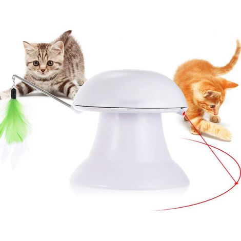 Cat feather toy, electric cat toy, spring stick, rotating spring toy
