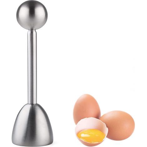 Casse-œufs en acier inoxydable, séparateur de coquilles, coupe-œufs pour œufs durs et mollets (1/5)