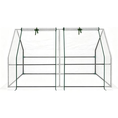 Mini invernadero de jardín de polietileno blanco 180 x 90 x 90 cm con estructura de acero (1/5)