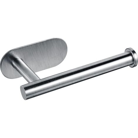 Toilettenpapierhalter (gebürstetes Silber), Wandmontage, aus Edelstahl 304, selbstklebend, keine Bohrung erforderlich, Einheitsgröße (1/5)
