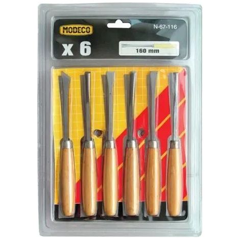 Outil du menuisier Modeco mn-67-116 6 pièces formes variées (1/2)