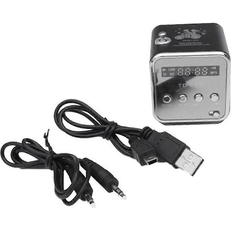 Récepteur radio FM portable miniature numérique TD-V26 Noir-- (1/5)