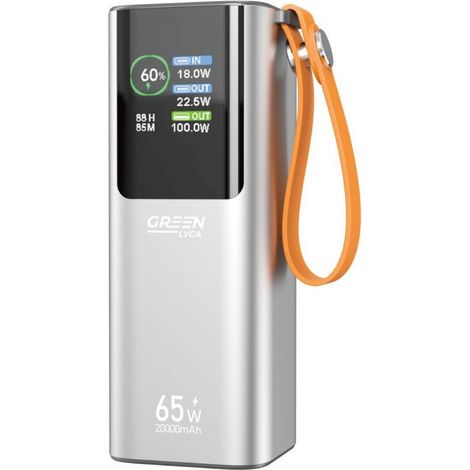 Batterie externe Greenlyca 20000mAh - Charge ultra rapide 100W, écran LCD, portable (1/4)