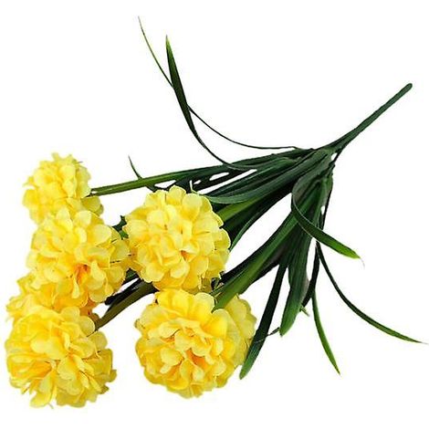 branche de fleur artificielle, sans arrosage, conserve sa fraîcheur. 7 têtes, élégante fleur d'hortensia artificielle pour intérieur et extérieur, décoration de fête.jaune (1/5)