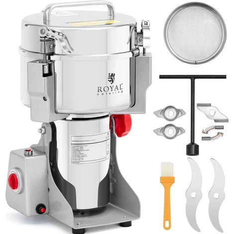 Molinillo eléctrico profesional para especias, hierbas, café y frutos secos. Capacidad: 2000 g. Potencia: 3400 W. (1/5)