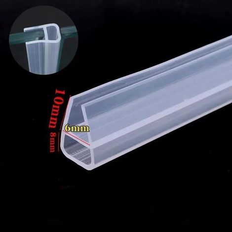 Junta para mampara de ducha en forma de U - 100 cm - Impermeable - Puerta de cristal - Para cristal de 6 mm de espesor