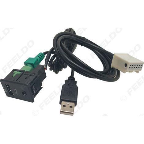Câble audio/vidéo AUX/USB AC516 compatible avec les BMW Série 3, Série 5, E87, E90, E91, E92, X5 et X6