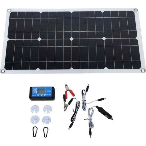 100-W-IP67-wasserdichtes Solarmodul-Set mit 12-V-/24-V-20-A-DC-Laderegler – Tragbares Solarmodul für Wohnmobile, Wohnwagen und Fahrzeuge (1/5)