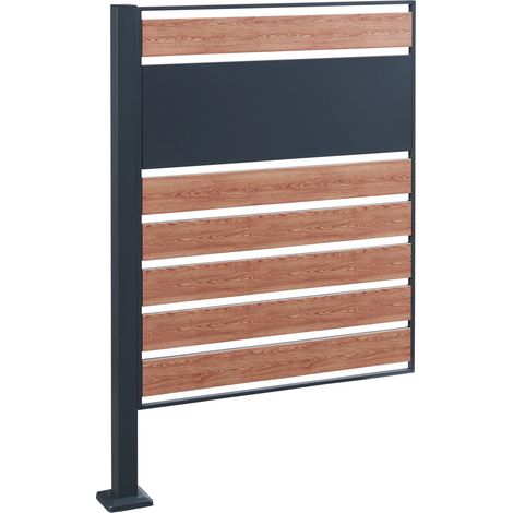 Contenedor de acero galvanizado 120 x 83 x 11 cm efecto madera antracita 030009094