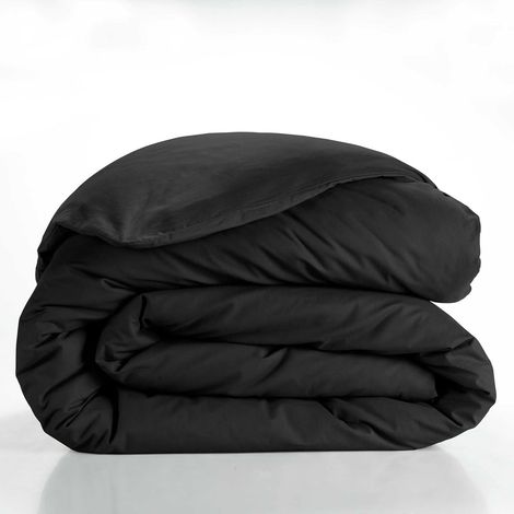 housse de couette Lina Coton 57fils - 240x220cm - Noir (1/5)