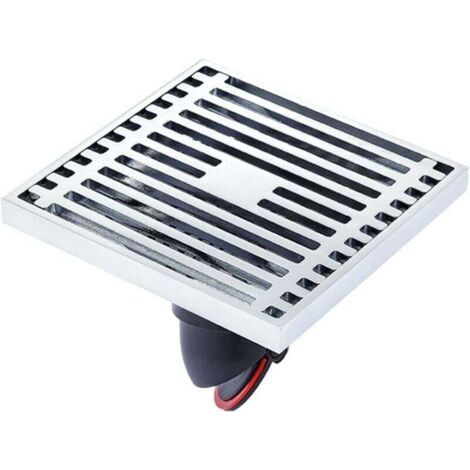 Square Floor Drain, Straight Anti-Odor Brass Shower Drain with Removable Grate and Hair Filter, K7003 (1/4)