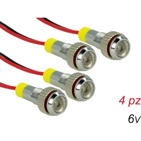 4 Pezzi Mini Viti Lampada Led Screw Con Filo Rondella 6V Bianco 6000K Luci Spia Per Moto Epoca (1/3)