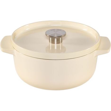 KitchenAid Bräter mit Deckel Gusseisen 22cm, creme