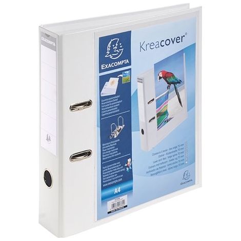 Classeur à levier plastifié personnalisable - Dos 7 cm - Blanc - Exacompta (1/2)