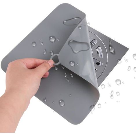 Bouchon Douche Anti Odeur-2 pièces en Silicone Gris 20x20 pour Éliminer Les Mauvaises Odeurs dans Votre Salle de Bain Protection