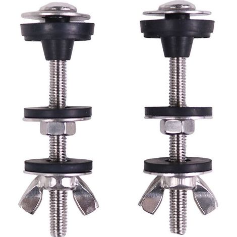 Kit de boulons robustes pour réservoir de toilette universel, en acier inoxydable étanche et rondelle en caoutchouc, avec écrou extra long et vis de fixation, 2 pièces (1/4)