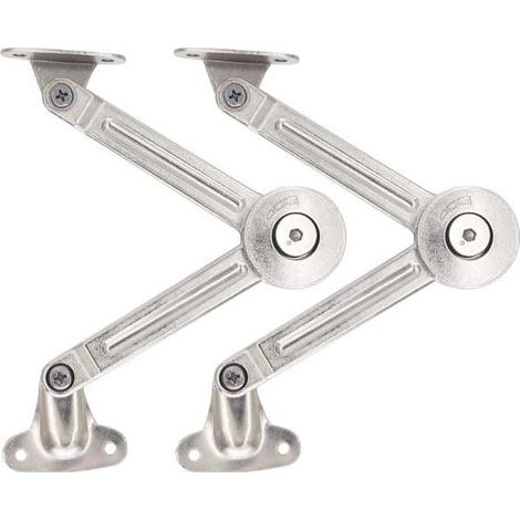 Tinor – Lot de 2 compas amortisseurs pour abattants de portes relevables – Alliage de zinc – Charge max 18 kg – Angles 75°/90°/110° (1/5)