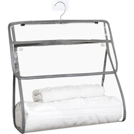 Sac De Toilette - Etanche TPU - Transparent - Accroche Murale - 39 x 37,5 x 17 cm - Pour Salle De Bain Douche - 1 Pièce (1/5)