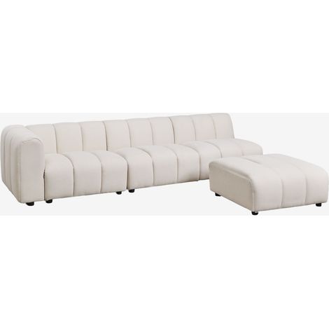 Divano angolare sinistro Eliot 3 pezzi e pouf in tessuto bouclé SKLUM            