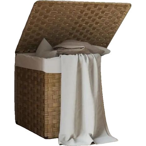 Panier à linge, design moderne, matériau écologique, Brun (1/2)