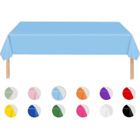 Nappe en plastique 137x274cm rectangulaire pour anniversaire, jardin, fête