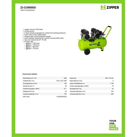 Zipper ZI-COM50SI Silent Kompressor (1/5)