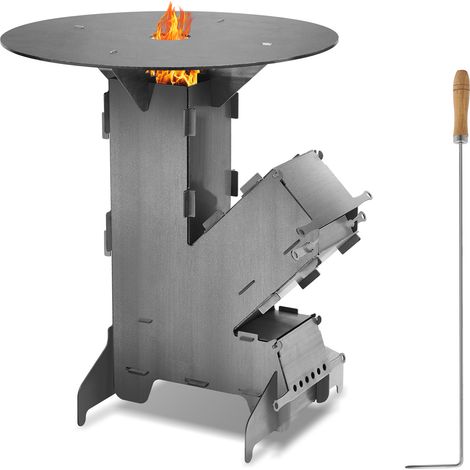 Randaco Raketenofen mit Grillpfanne, Campingkocher für Holz Camping Reisen Picknick Jagd (1/5)